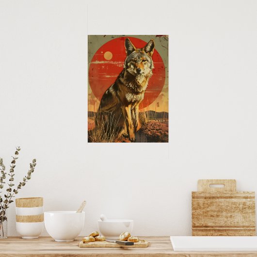 Vintage Kunst der Coyote Poster (Küche)