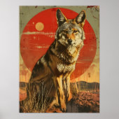 Vintage Kunst der Coyote Poster (Vorne)