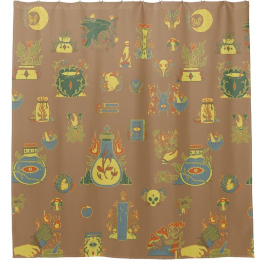 Vintage Kunst der Hexerei Duschvorhang (Vorderseite)