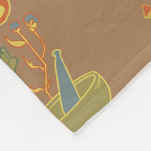 Vintage Kunst der Hexerei Fleecedecke (Ecke)