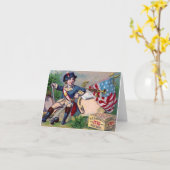 Vintage Kunst der revolutionären patriotischen Karte (Gelbe Blume)