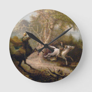 Vintage Kunst der schläfrigen Höhle Runde Wanduhr