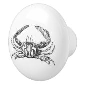 Vintage Kunst der Schwarzweiss-Krabbe Keramikknauf (Rechts)