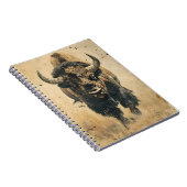 Vintage Kunst des Bison Notizblock (Rechte Seite)