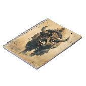 Vintage Kunst des Bison Notizblock (Linke Seite)
