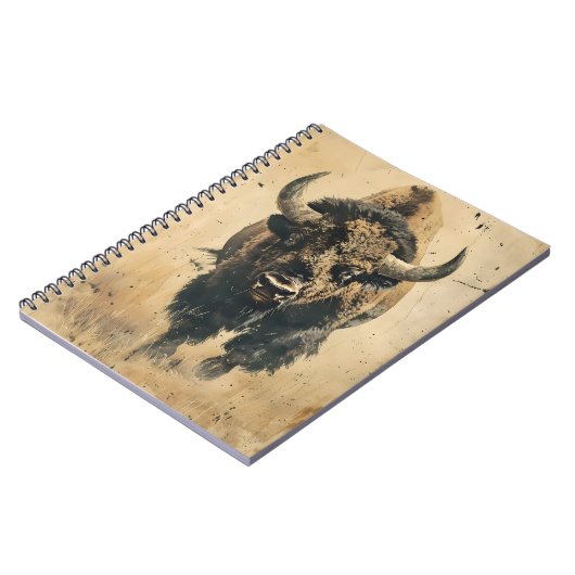 Vintage Kunst des Bison Notizblock (Linke Seite)