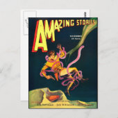 Vintage Kunst des Scannen-Fi-Buches Postkarte (Vorne/Hinten)