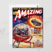 Vintage Kunst des Scannens Raid von Mars Postkarte (Vorne/Hinten)
