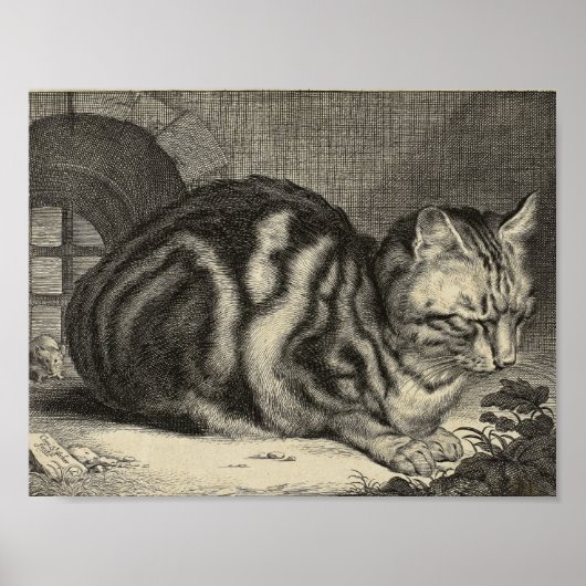 Vintage Kunst Die große Katze Poster (Vorne)
