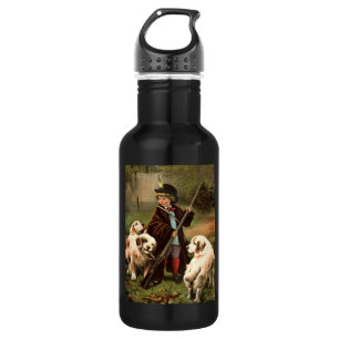 Vintage Kunst Edelstahlflasche