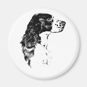Vintage-Kunst-Englisch Springer Spaniel-Hund-Magne Magnet