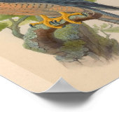 Vintage Kunst - Falcon Bird Poster (Ecke)