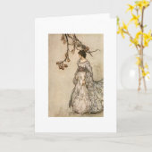 Vintage Kunst - feenhaftes Gefühl "Undancey", Karte (Gelbe Blume)