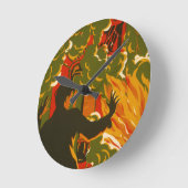 Vintage Kunst - Feuerrauch Runde Wanduhr (Winkel)