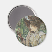 Vintage Kunst, Frauen mit Handschuhen von Toulouse Magnet (Vorderseite/Rückseite)