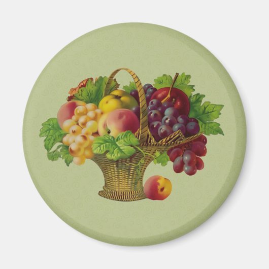 Vintage-Kunst-Fruchtkorb-Magnet Magnet (Vorne)