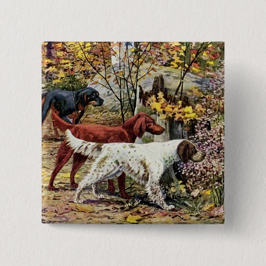 Vintage-Kunst für Setter-Liebhaber Button (Vorderseite)