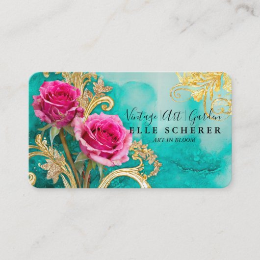 Vintage Kunst & Garten Inspirierte Visitenkarte (Vorderseite)