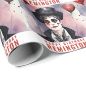 Vintage Kunst Geschenkverpackung mit individuellem Geschenkpapier (Rolleneckpunkt)