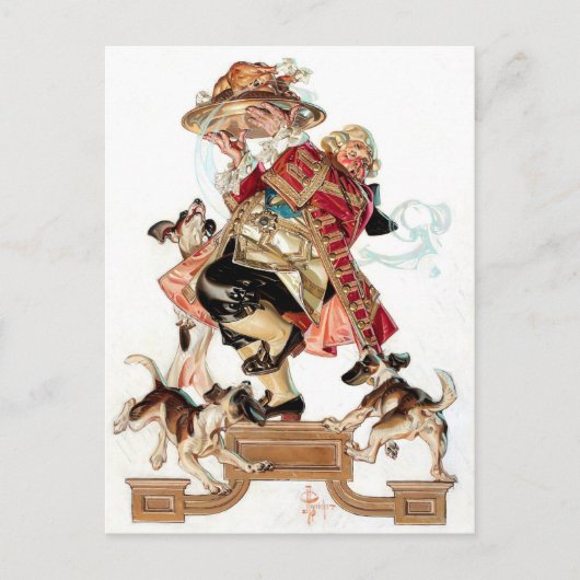 Vintage Kunst Humor Erntedank Postkarten (Vorderseite)