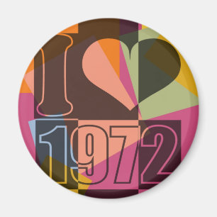 Vintage Kunst - I Liebe (Herz) 1972 - Magnete Magnet