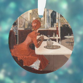 Vintage Kunst - Im Café - Fernand Lungren Ornament