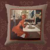 Vintage Kunst - Im Café - Fernand Lungren Platz Kissen