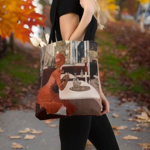 Vintage Kunst - Im Café - Fernand Lungren Platz Tasche