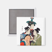 VINTAGE-KUNST JAPANISCH MAGNET (Vorderseite/Rückseite)