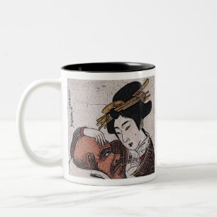 VINTAGE-KUNST JAPANISCH ZWEIFARBIGE TASSE