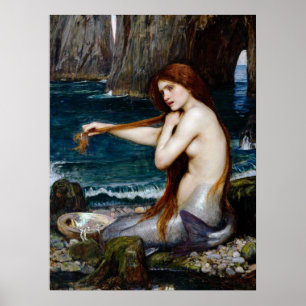 Vintage-Kunst John William Waterhouse Eine Meerjun Poster