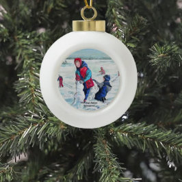 Vintage Kunst Keramik Kugel-Ornament