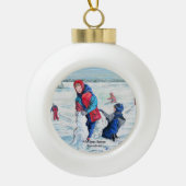 Vintage Kunst Keramik Kugel-Ornament (Vorderseite)