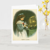 Vintage Kunst - Lehre von Kittie, Karte (Gelbe Blume)