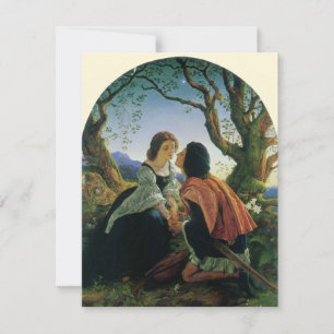 Vintage-Kunst, Liebende bei Dämmerung, Sir Joseph  Feiertagskarte