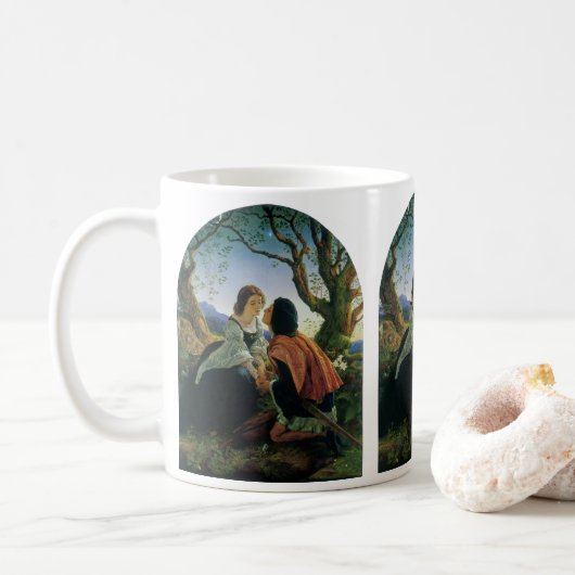 Vintage Kunst, Liebhaber der Abenddämmerung, Sir J Kaffeetasse (Mit Donut)