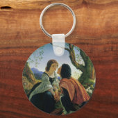 Vintage Kunst, Liebhaber der Abenddämmerung, Sir J Schlüsselanhänger (Rückseite)