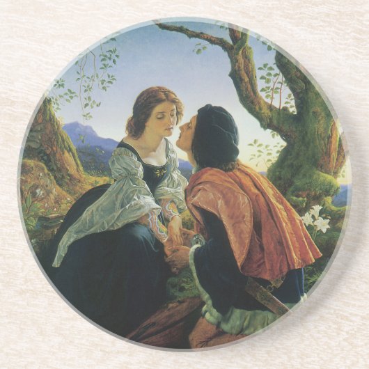 Vintage Kunst, Liebhaber der Abenddämmerung, Sir J Untersetzer (Vorne)