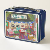 Vintage-Kunst-Lunchbox Navy Metall Brotdose (Rückseite)
