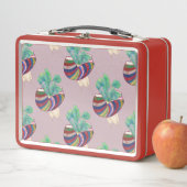 Vintage-Kunst-Lunchbox Rot Metall Brotdose (Beispiel)