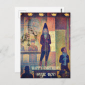 VINTAGE KUNST MUSIKER FLUTE GEBURTSTAG KUSTOMISIER POSTKARTE (Vorne/Hinten)