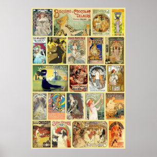 Vintage Kunst Nouveau Anzeigen Poster
