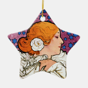 Vintage Kunst Nouveau Dekorations-Verzierung durch Keramik Ornament