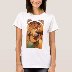 Vintage Kunst Nouveau Frau mit Frucht T-Shirt