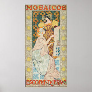 Vintage Kunst Nouveau Mosaicos Escofet-Tejera y CA Poster
