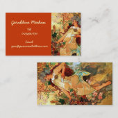 Vintage Kunst Nouveau persönlich Visitenkarte (Vorne/Hinten)