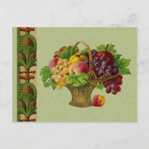 Vintage-Kunst Obstkorb Postkarte