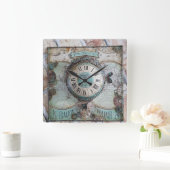 Vintage Kunst Quadratische Wanduhr (Zuhause)