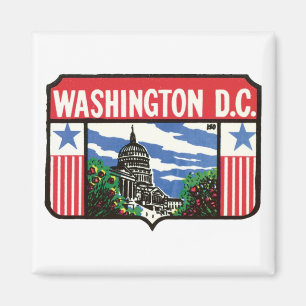 Vintage Kunst Reise-Washingtons D.C. State Label Magnet