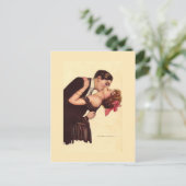 Vintage Kunst ~ Romantisches faszinierendes Paar Postkarte (Stehend Vorderseite)